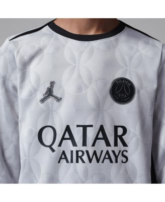 Jordan Big Boys and Girls Gray Paris Saint-Germain Long Sleeve Pre-Match Dri-FIT Jersey