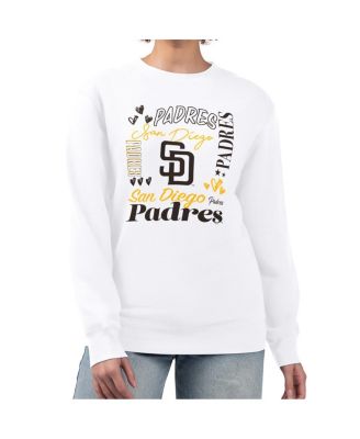 Women's White San Diego Padres Collage Team Graphic Fleece Pullover Hoodie