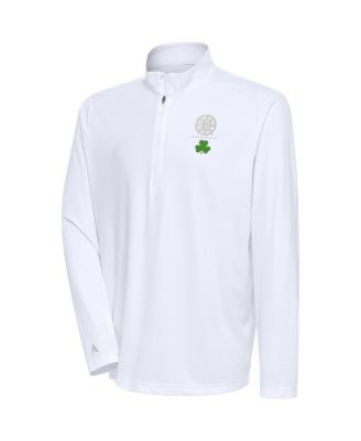 Men's White Boston Bruins Shamrock Tribute Quarter-Zip