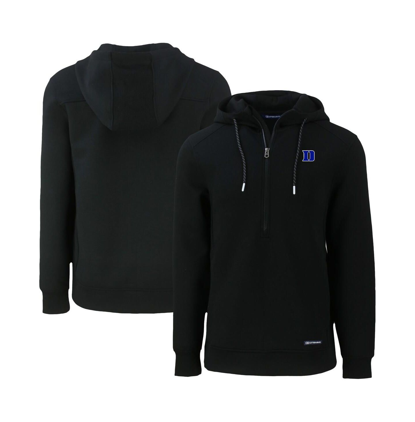 Мужское худи Cutter & Buck Black Duke Blue Devils Roam Half-Zip — фото 1