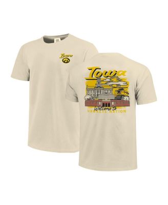 Men's Natural Iowa Hawkeyes Comfort Colors Hand-Drawn Campus Stack T-Shirt