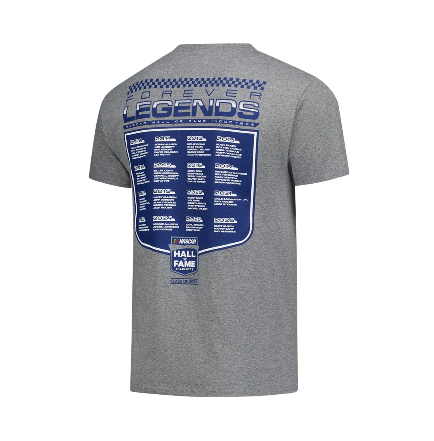 Мужская футболка Checkered Flag Sports Heather Charcoal NASCAR 2-Spot 2026 Hall of Fame Class — фото 2