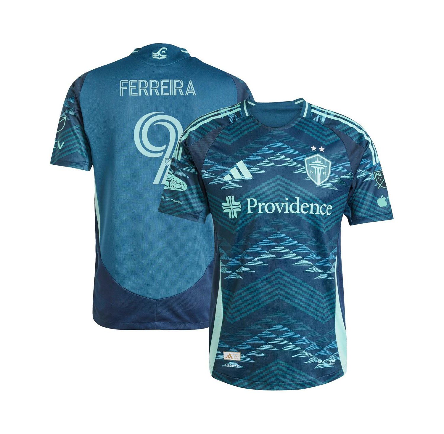 Men's Jesus Ferreira Blue Seattle Sounders FC 2025 The Salish Sea Kit Authentic Player Jersey
