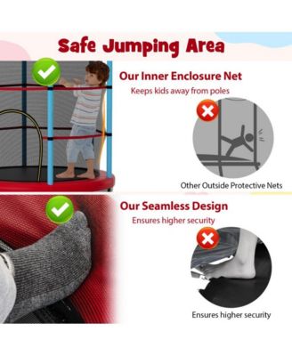 Kids Trampoline Recreational Bounce Jumper with Safety Enclosure Net