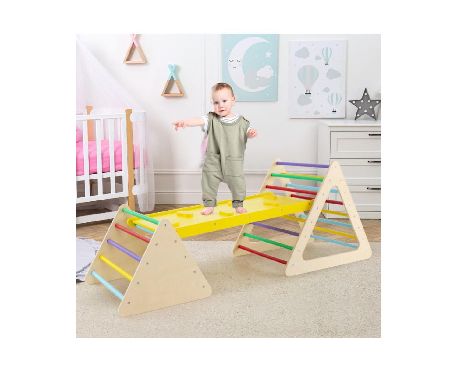 Montessori Climbing Triangles and Ramp, 3-Piece Set