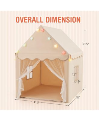 Kids Playhouse Tent with Star Lights and Mat