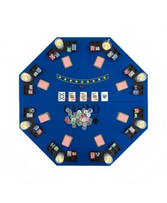 84 Inch 10 Player Folding Poker Table Top with Cup Holders and Casino Felt Surface
