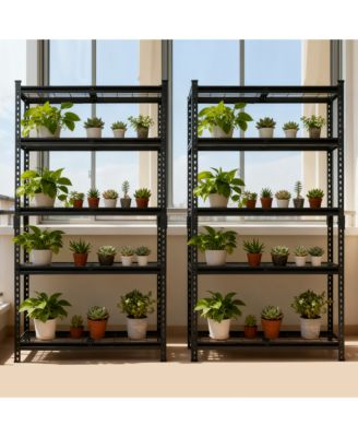 2-Piece 5-Tier Storage Shelves - Heavy-Duty Shelving Unit, Adjustable Steel Shelf for Garage, Warehouse, Basement, 2250 lb Capacity