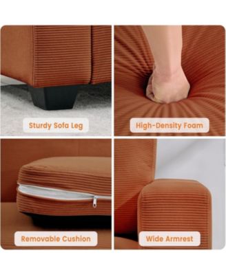 84" Oversized Corduroy Loveseat, Modern Deep Seat 2-Seater Sofa with Wide Arms for Living Room