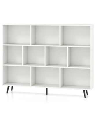 10-Cube Organizer Bookcase with Sturdy Metal Legs
