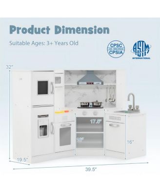 Kids Corner Pretend Kitchen Playset with Separated Washing Basin