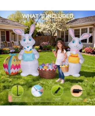 5FT Inflatable Easter Bunny with Gift Boxes and Eggs for Yard