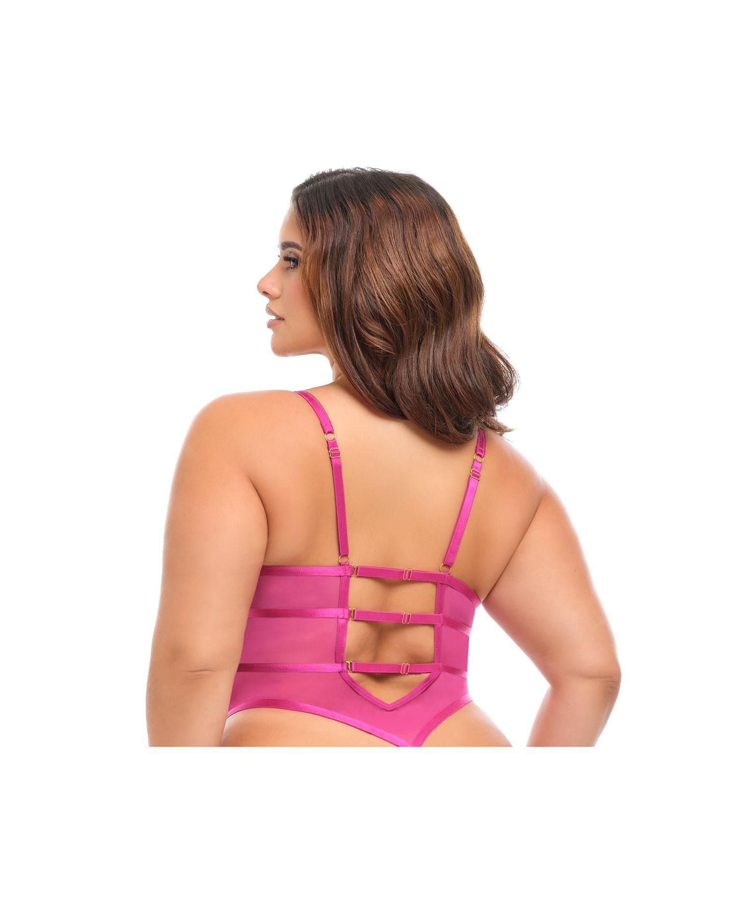 Women's Curvy Julia Sheer Lace Teddy