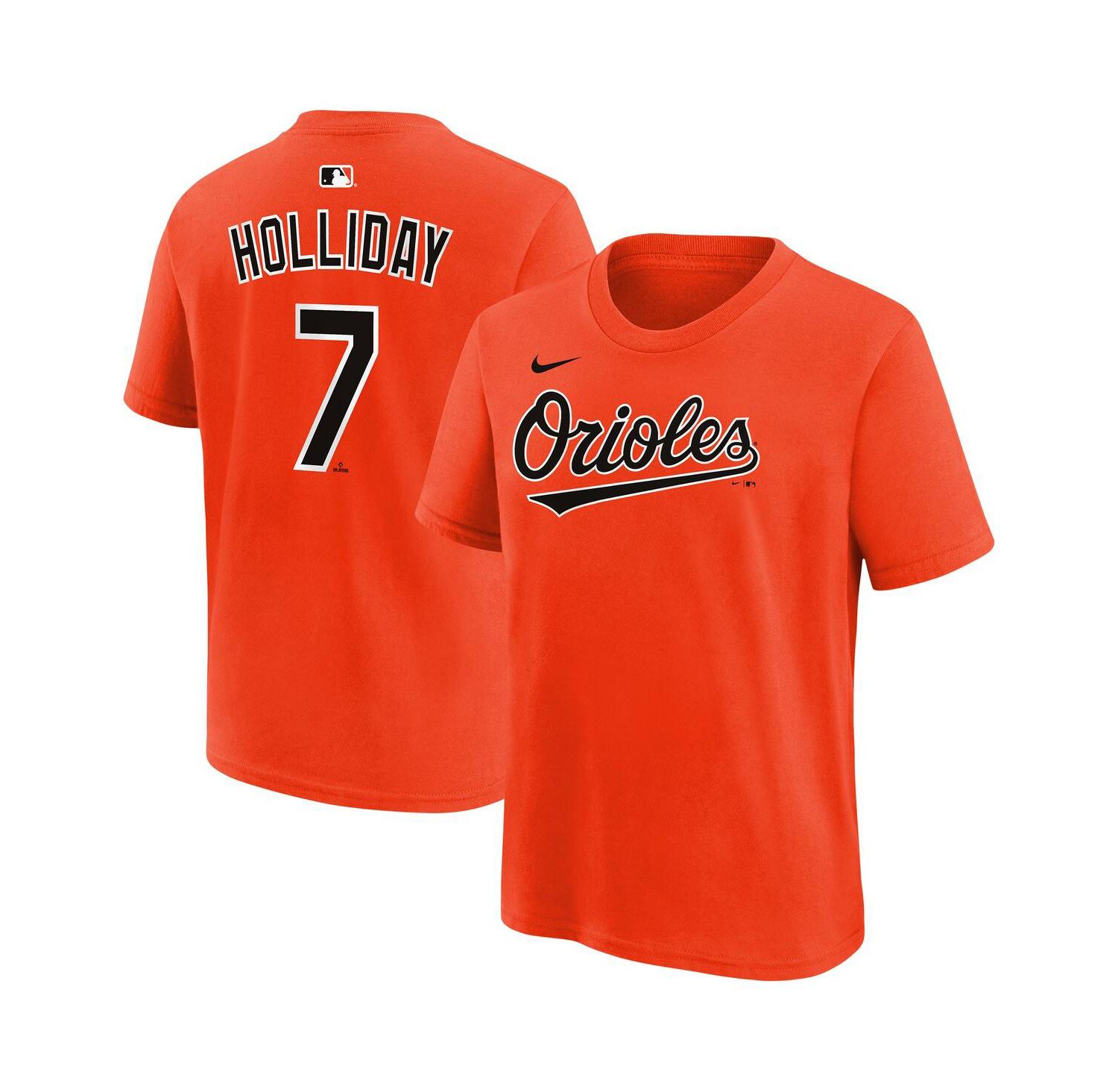 Big Boys and Girls Jackson Holliday Orange Baltimore Orioles Name & Number T-Shirt