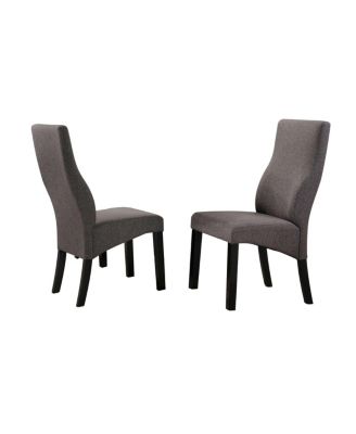 Contemporary Dining Chairs Solid Wood, Upholstered Seats and Cappuccino Finish