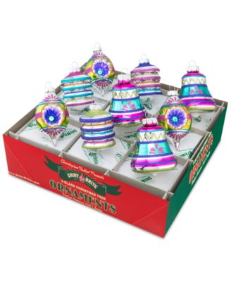 Christopher Radko - Christmas Brites 9-Piece Mixed Shapes Ornament Set