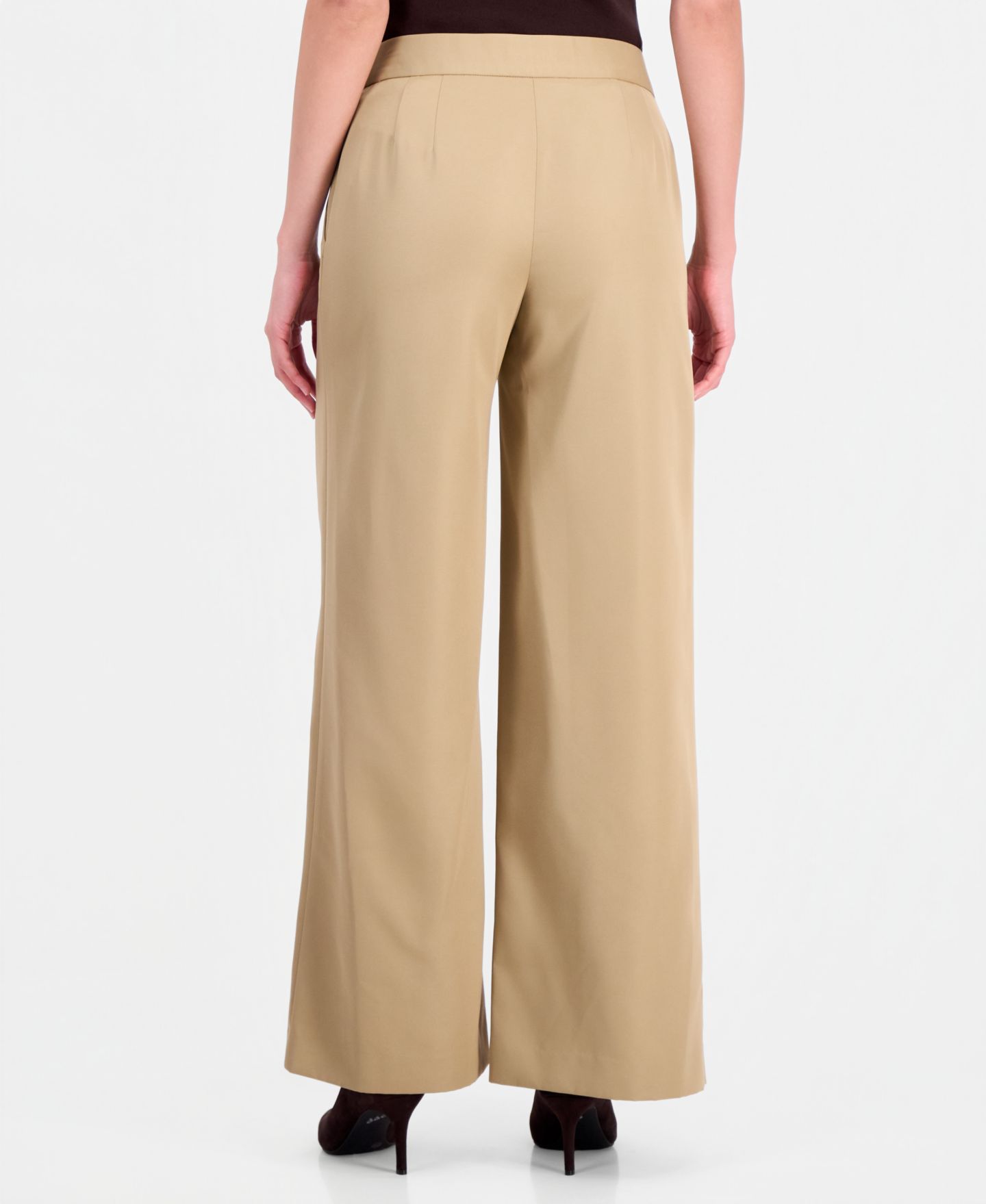 Женские брюки Tahari ASL Petite Mid-Rise Wide-Leg Full Length, цвет: Хаки — фото 4