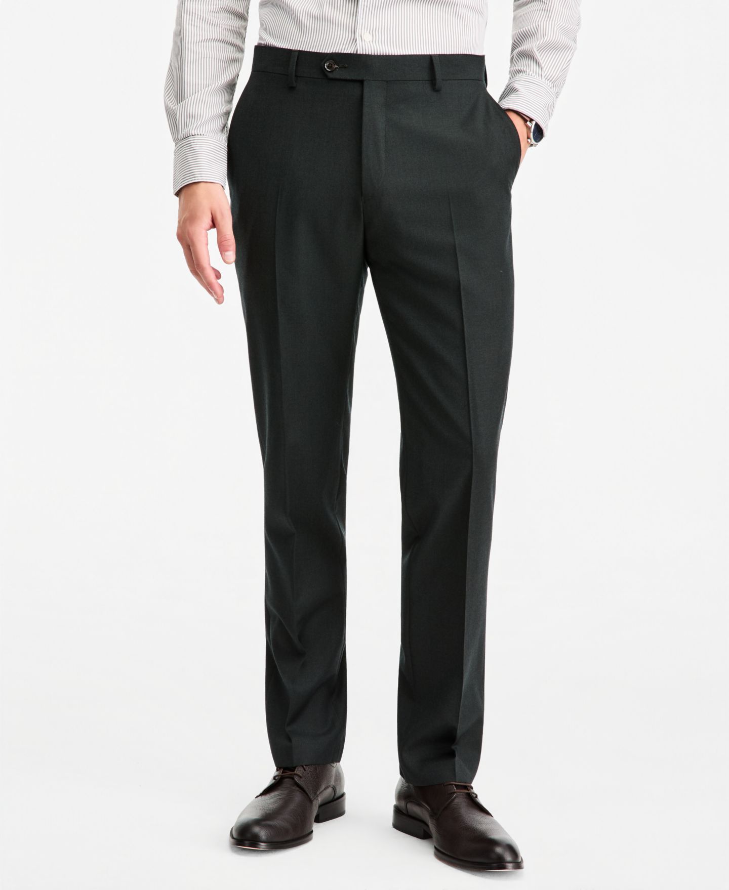 Мужские брюки Tommy Hilfiger Modern-Fit Flannel Suit, цвет: Тёмный зелёный — фото 3