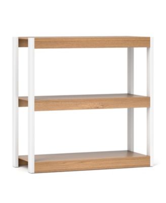 3 Tier Bookshelf Wooden Bookcase with Dual Anti-Tipping Kits