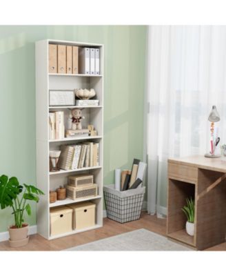 6-Tier Bookcase with 6 Open Shelves and Anti-Toppling Kits