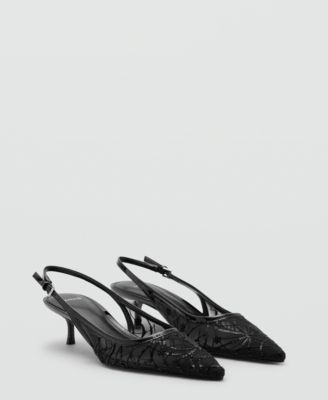 Women's Sequins Embroidered Kitten-Heel Shoes