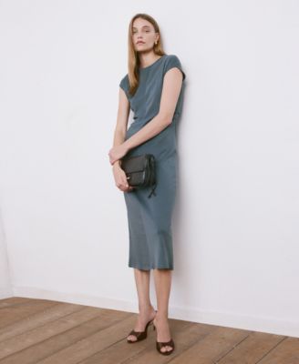 Women's Draped Detail Midi-Dress