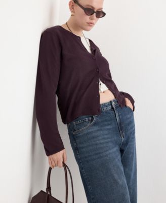 Women's Fine-Knit Straight-Fit Cardigan