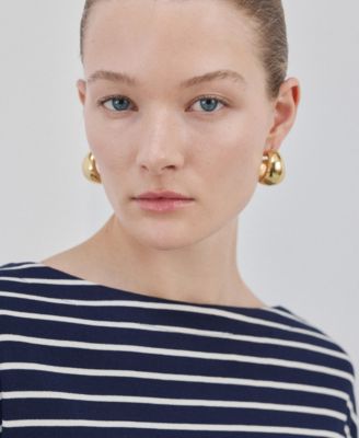 Women's Striped Boatneck Sweatshirt