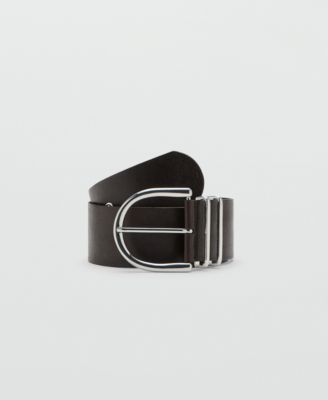 Women's Oval Buckle Leather Belt