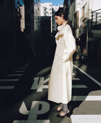 Women's Oversized Funnel-Neck Belt Trench Coat