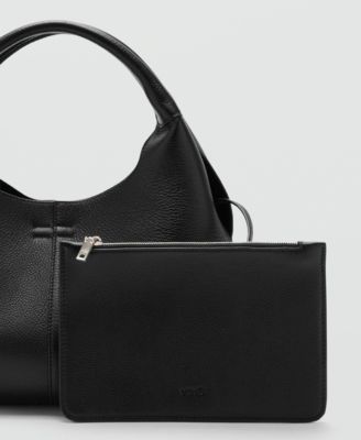 Women's Stitching Detail Leather Shoulder Bag