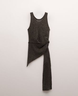 Women's Asymmetrical Semi-Sheer Alpaca Top