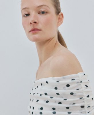 Women's Polka-Dot Strapless Shirt