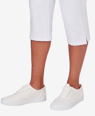 Petite Elastic Waist French Terry Capri Pants