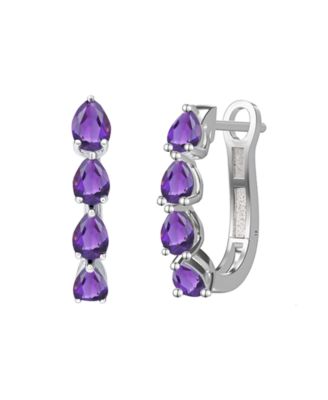 Lab Grown Emerald (1 ct. t.w.) Earrings in Sterling Silver (Also Available in Multi-Stones)