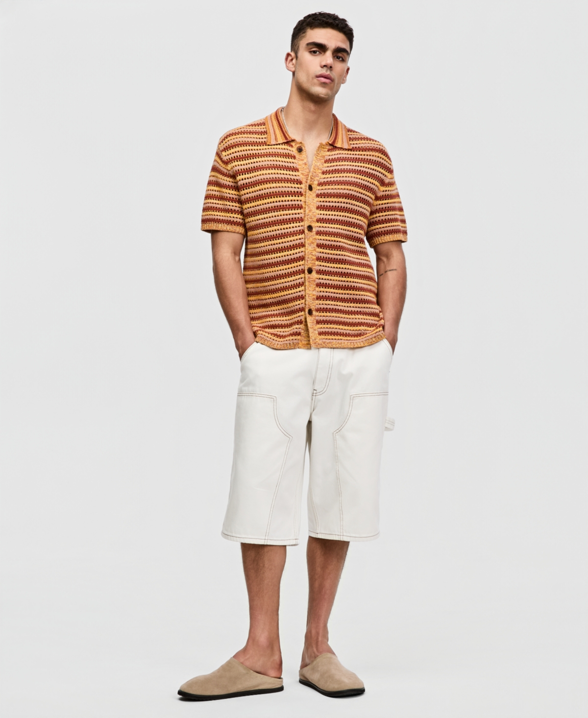 Mode of One Men's Relaxed-Fit Short-Sleeve Polo Sweater Shirt, Macy's Exclusive
