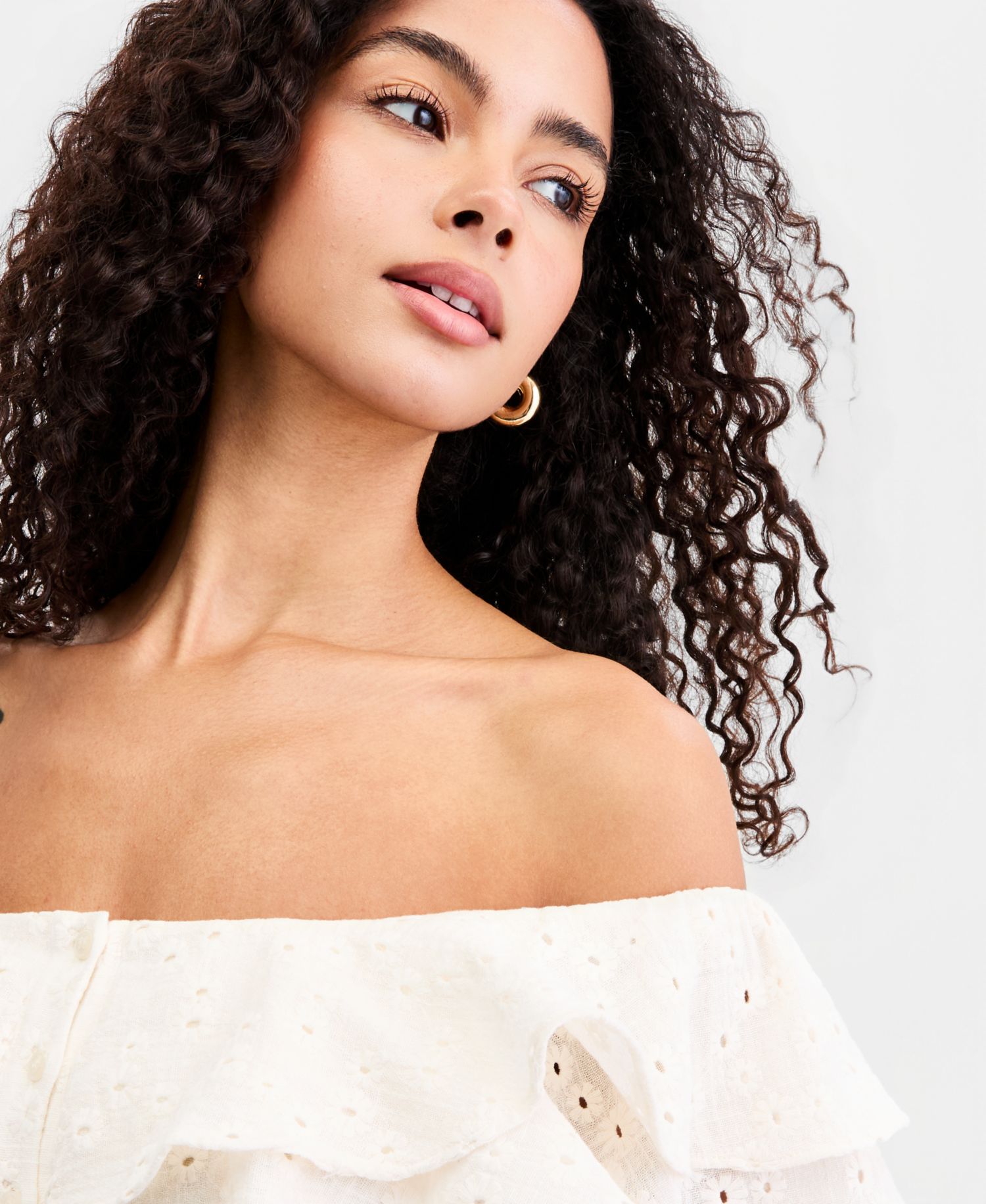 Women's Sade Ruffled Cotton Off-The-Shoulder Top