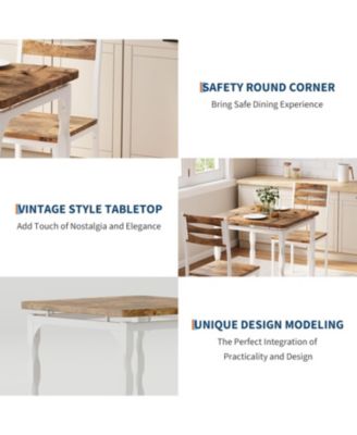 3-Piece Farmhouse Dining Table Set, Table and Chairs for 2, Kitchen & Apartment Dining Furniture