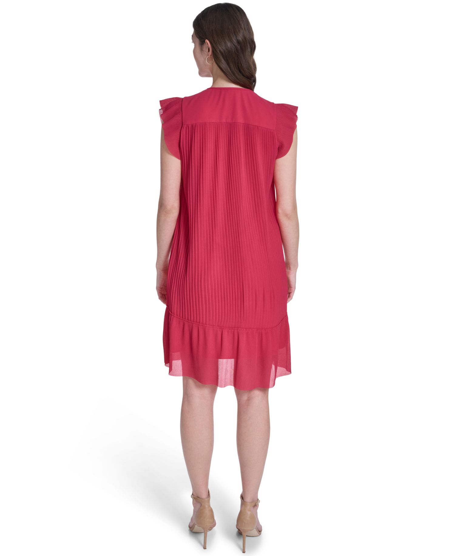 Women's Flutter Sleeve V-Neck Mini Dress