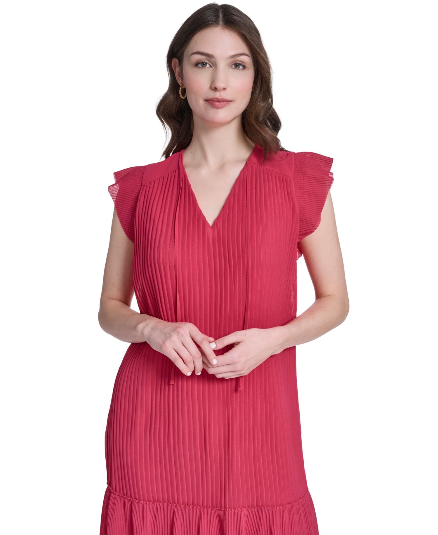 Women's Flutter Sleeve V-Neck Mini Dress