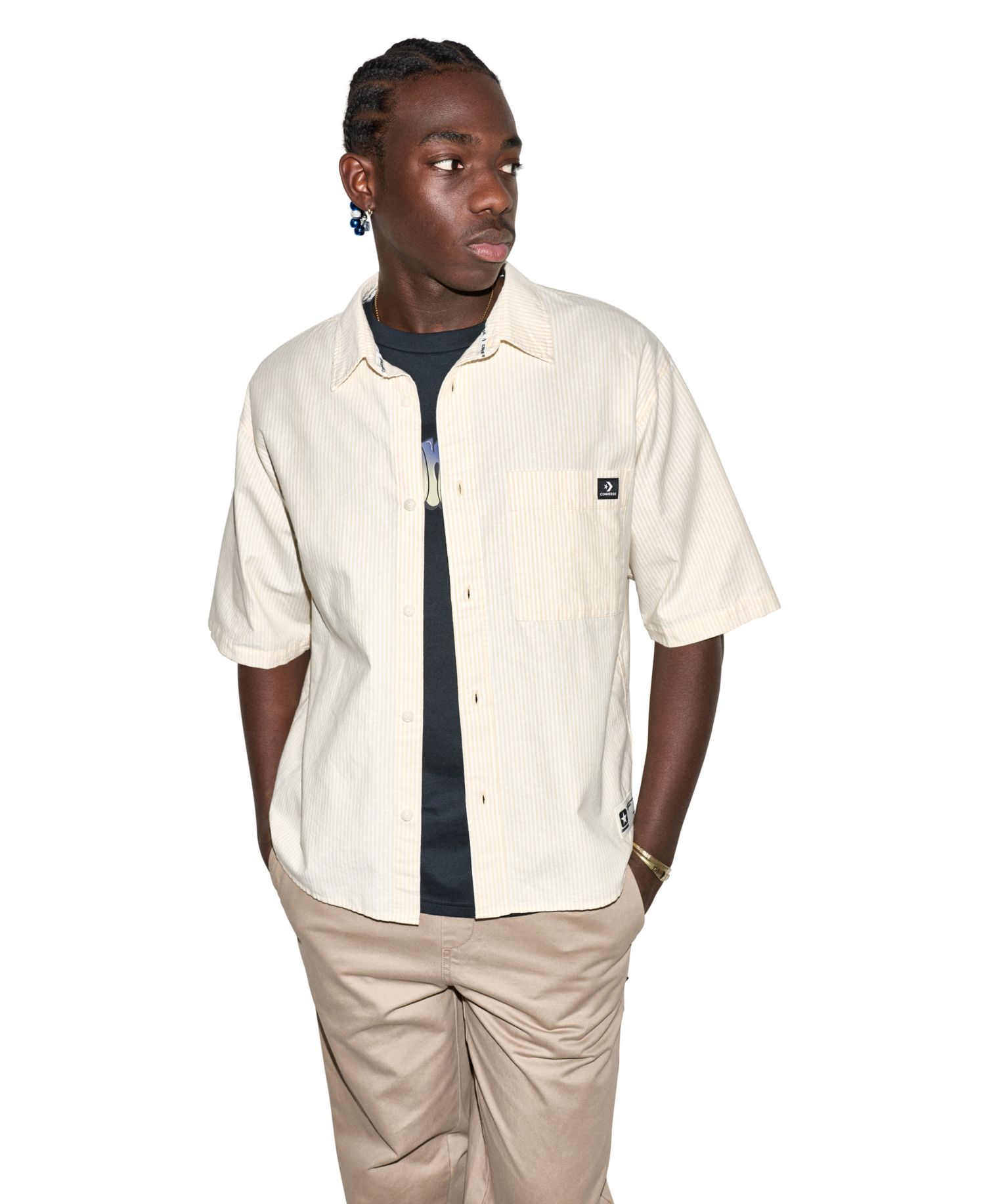 Men's Striped Oxford Short-Sleeve Shirt
