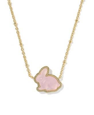 Gold-Tone Over Bunny Short Pendant Necklace