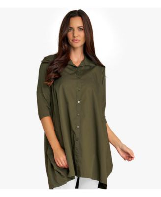 Women's 3/4 Sleeve Cotton and Jersey Tiburon Tunic