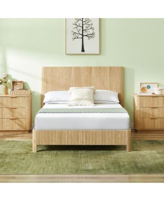 Wooden corrugated curved lines, No Box Spring Needed
