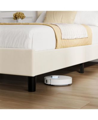 Full Bed Frame with Headboard, Strong Wood Slats, No Box Spring Needed, Easy Assembly