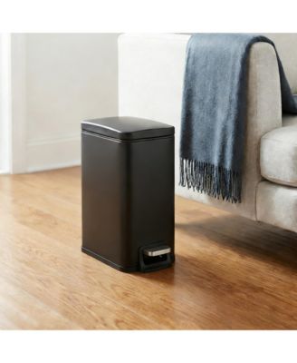 1.6 Gallon Stainless Steel Slim Bathroom Trash Can with Lid, Small Garbage Can