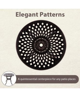 31" Round Cast Aluminum Patio Table with 2" Umbrella Hole