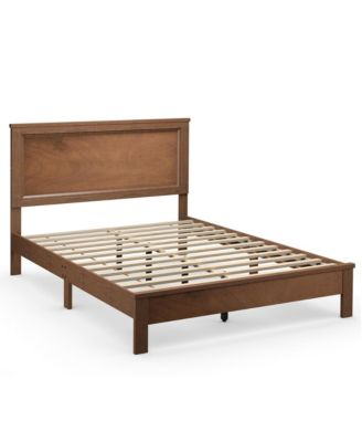 Size Bed Frame Platform Slat High Headboard Bedroom Rubber Wood Leg