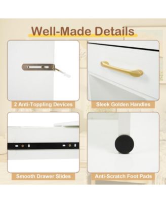 39.5 in Vanity Desk with Mirror and Power Outlets