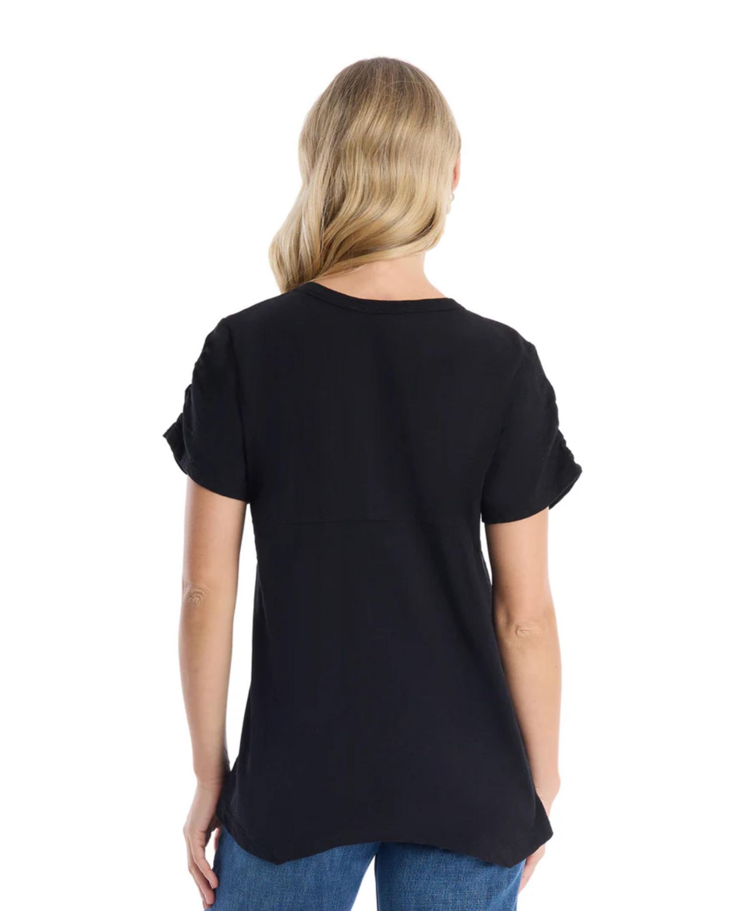 Women's Clothing Ruched Sleeve Tee